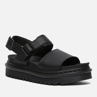 Dr. Martens Women's Voss Leather Strap Sandals - Black - UK 4