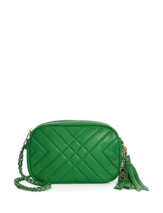Dune London Women's Premium Leather Metallic Crossbody Bag - Green, Green
