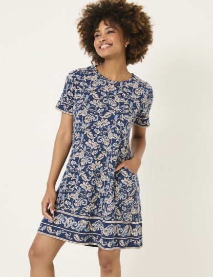 Fatface Women's Cotton Rich Paisley Mini Skater Dress - 6REG - Multi, Multi