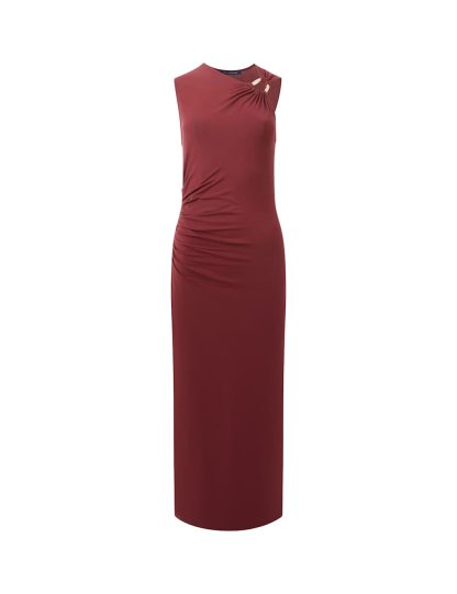 French Connection Women's Jersey Midi Bodycon Dress - Red, Red