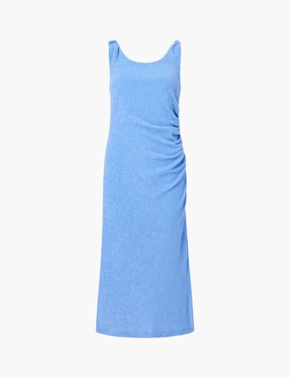 French Connection Women's Textured Knotted Midi Bodycon Dress - Blue, Blue