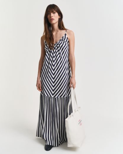 GANT Women Chevron Striped Maxi Dress (40)