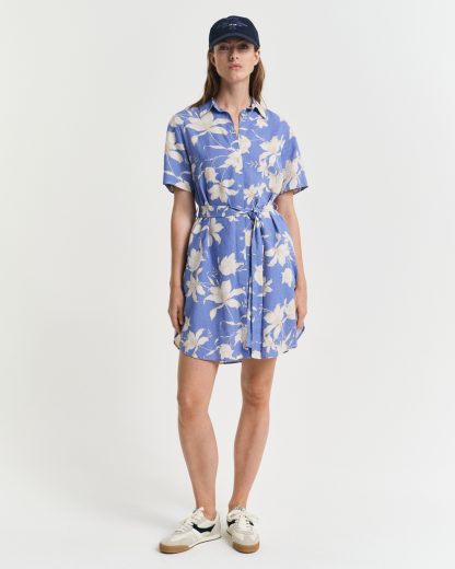 GANT Women Linen Floral Print Shirt Dress (40)