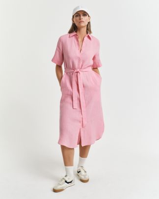 GANT Women Linen Short Sleeve Shirt Dress (38)