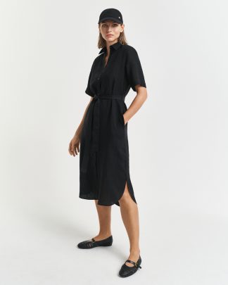 GANT Women Linen Short Sleeve Shirt Dress (46)