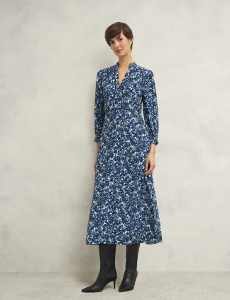 Hobbs Women's Printed V-Neck Midi Skater Dress - 12REG - Multi, Multi