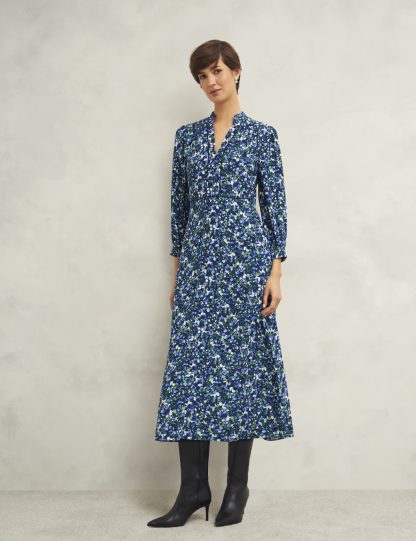 Hobbs Women's Printed V-Neck Midi Skater Dress - 12REG - Multi, Multi