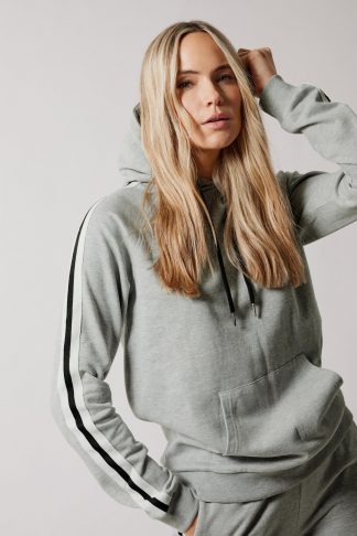 Lts Tall Grey Contrast Stripe Hoodie 22-24 Lts | Tall Women's Hoodies & Sweatshirts