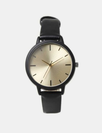 M&S Collection Women's Matte Analogue Watch - Black, Black