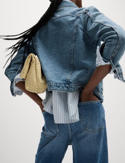M&S Collection Women's Pure Cotton Denim Jacket - 16 - Medium Indigo, Medium Indigo