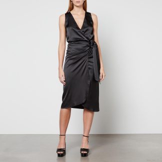 Never Fully Dressed Vienna Satin Wrap Dress - S
