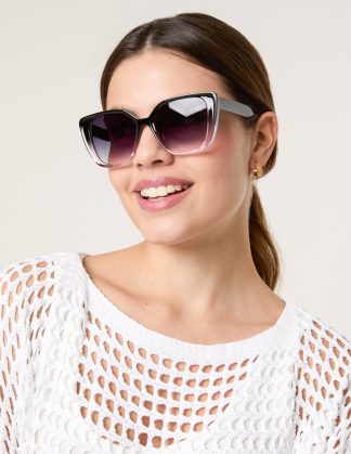 Ombre Frame Large Sunglasses - ONE / BLACK