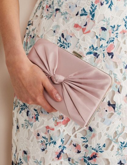 Phase Eight Women's Satin Chain Strap Clutch Bag - Pink, Pink