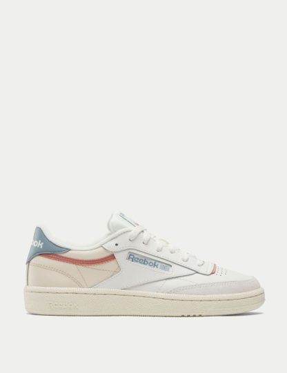 Reebok Women's Club C 85 Leather Lace Up Trainers - Ivory, Ivory