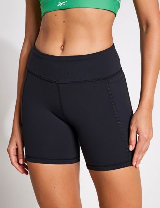 Reebok Women's Lux Bootie High Waisted Gym Shorts - Black, Black