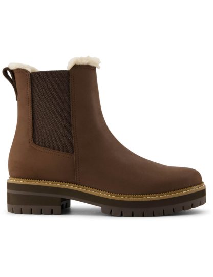 Toms Women's Leather Flat Chelsea Boots - 4 - Dark Brown, Dark Brown