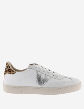 Victoria Women's Berlin Metallic Leather Trainers - 3 - White Mix, White Mix