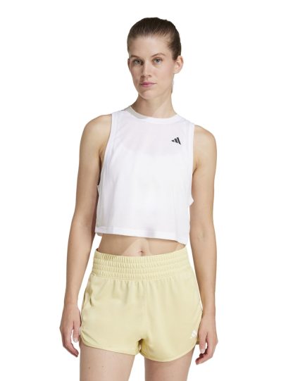 Adidas Women's Train Essentials Crew Neck Boxy Vest Top - M - White, Dark Pink,Bright Blue,White