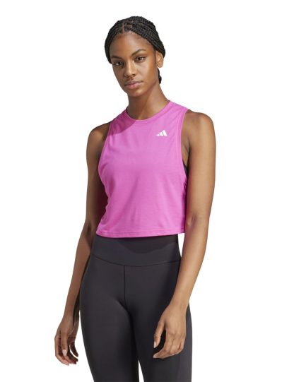 Adidas Women's Train Essentials Crew Neck Boxy Vest Top - XS - Dark Pink, Dark Pink,Bright Blue,White
