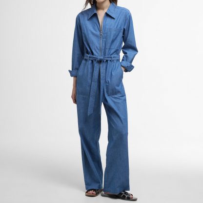 Barbour Emmie Cotton-Chambray Jumpsuit - UK 8