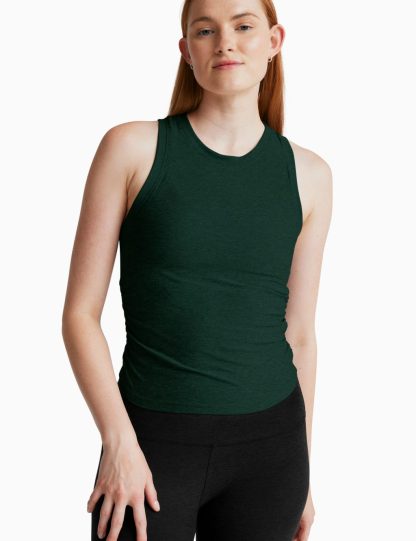 Beyond Yoga Women's Featherweight Your Fit Crew Neck Vest Top - L - Dark Green, Dark Green