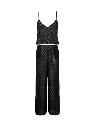 Bluebella Cassat Cami & Trouser Set Black - 10