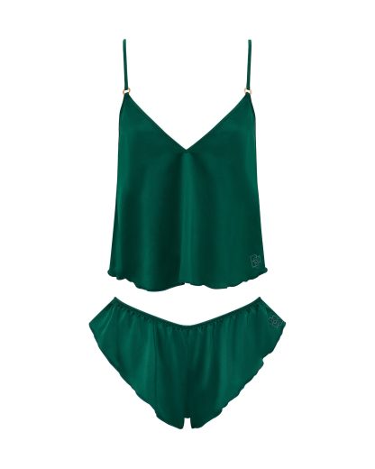 Bluebella Faye Luxury Satin Cami and Short Set Aventurine Green - 10