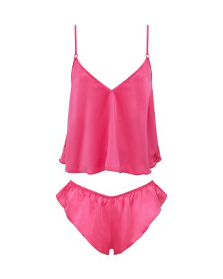 Bluebella Faye Luxury Satin Cami and Short Set Fuchsia Pink - 10