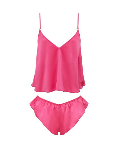 Bluebella Faye Luxury Satin Cami and Short Set Fuchsia Pink - 10
