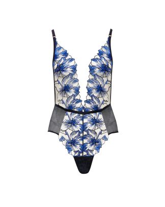 Bluebella Lyandra Floral Embroidered Bodysuit Blue - 10