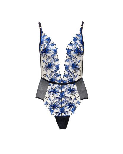 Bluebella Lyandra Floral Embroidered Bodysuit Blue - 10