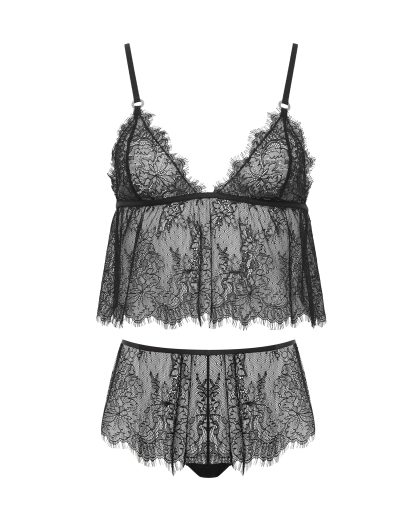 Bluebella Peony Cami and Short Set Black - 10