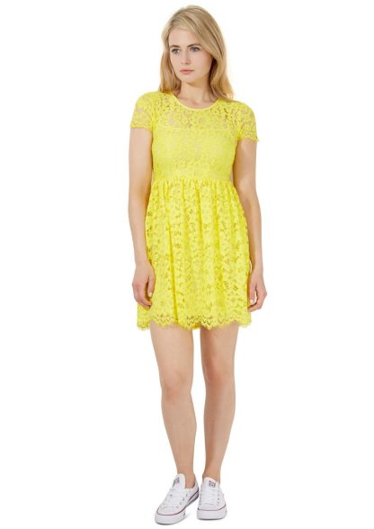 Closet Lace Button Back Skater Dress