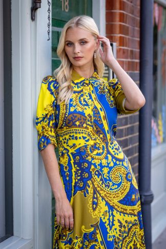 Closet London Royal blue A-Line Shirt Dress