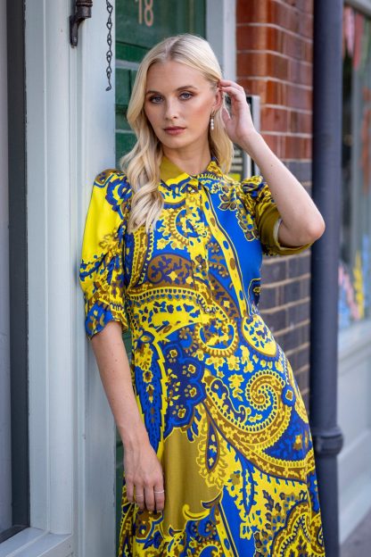 Closet London Royal blue A-Line Shirt Dress
