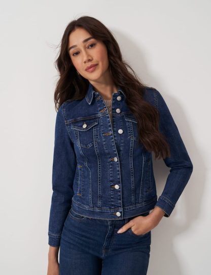 Crew Clothing Women's Denim Jacket - 14 - Medium Blue, Medium Blue