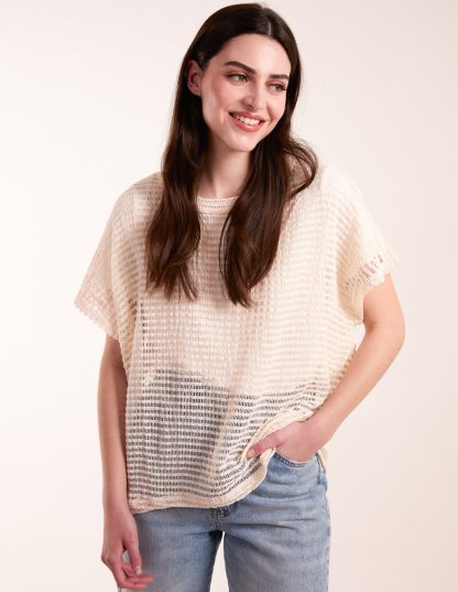 Crochet Batwing Oversized Top - S/M / CREAM