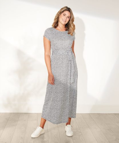 Damart First Avenue - Midi Slash Neck Dress with Belt