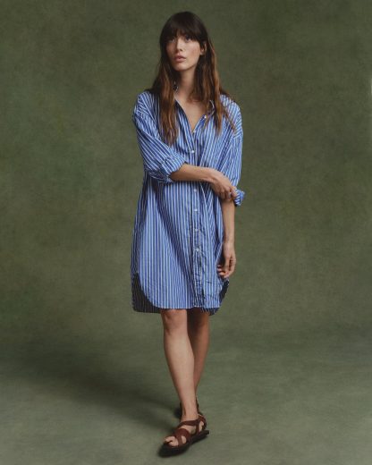 GANT Women Oversized Striped Shirt Dress (34)