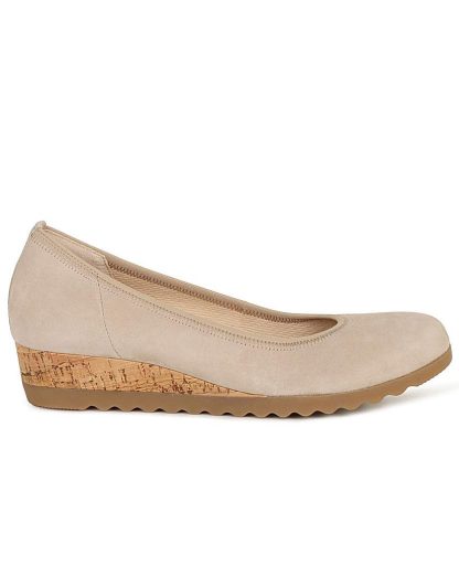 Gabor Epworth Womens Wedge Heeled Shoes OAK Suede - Gabor - Size: 2 1/2