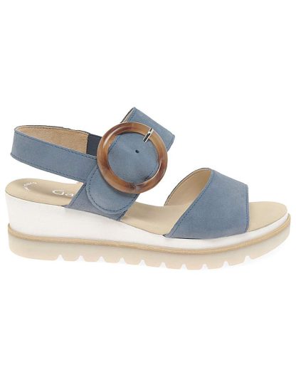 Gabor Yeo Standard Fit Wedge Sandals Nautic Suede - Gabor - Size: 3 1/2
