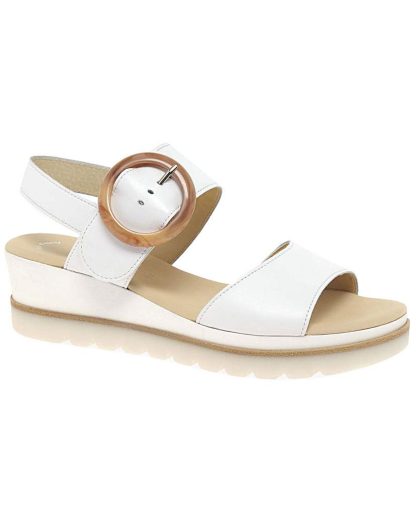 Gabor Yeo Standard Fit Wedge Sandals White - Gabor - Size: 2 1/2