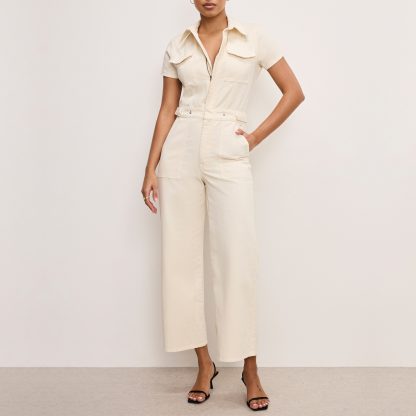 Good American Fit For Success Denim Palazzo Jumpsuit - S