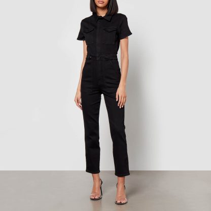 Good American The Fit For Success Stretch-Denim Jumpsuit - XS