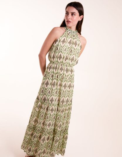 Halter Neck Maxi Dress - 8 / GREEN