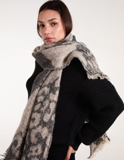 Leopard Print Scarf - ONE / BLACK PATTERN