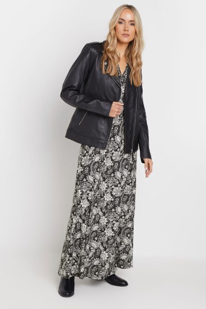 Lts Tall Black Floral Paisley Print Wrap Maxi Dress 22-24 Lts | Tall Women's Wrap Dresses