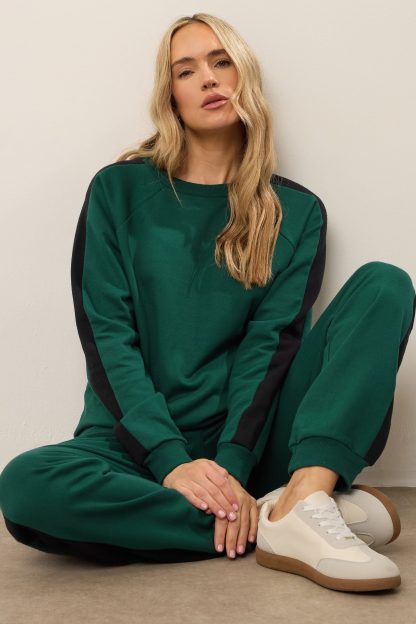 Lts Tall Green Colour Block Sweatshirt 22-24 Lts | Tall Women's Hoodies & Sweatshirts