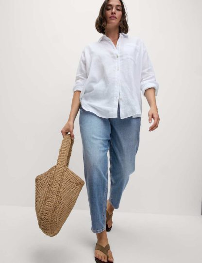 M&S Collection Women's The Mom Jeans - 12REG - Mid Blue, Light Indigo Mix,Ecru,Black,Mid Blue,Indigo,Dark Indigo Mix