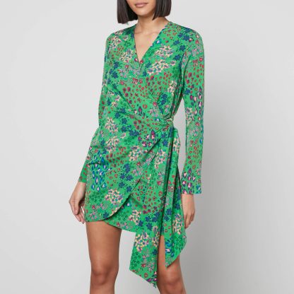 Never Fully Dressed Vienna Animal Print Crepe Wrap Dress - UK 22
